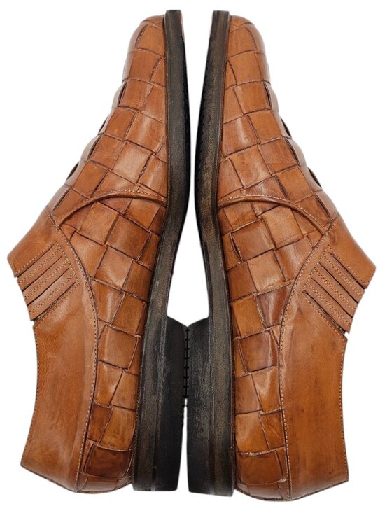 Avventura Woven Leather Tan Monk Strap Oxford Dress Shoes Men\'s US 11.5 main image 5